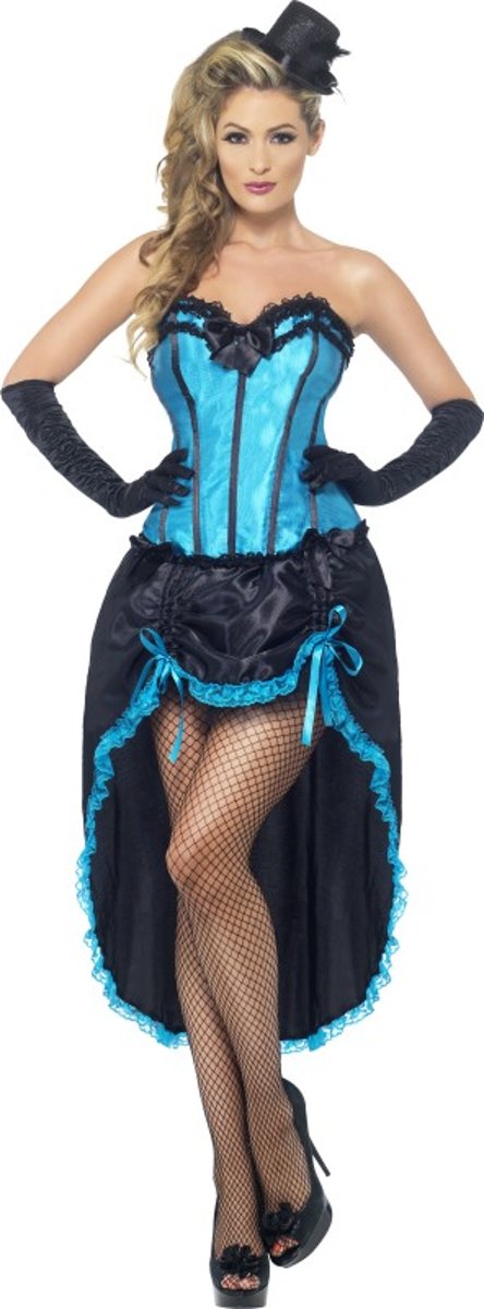Burlesque danseres kostuum, blauw | Verkleedkleding dames maat 40-42 (M)